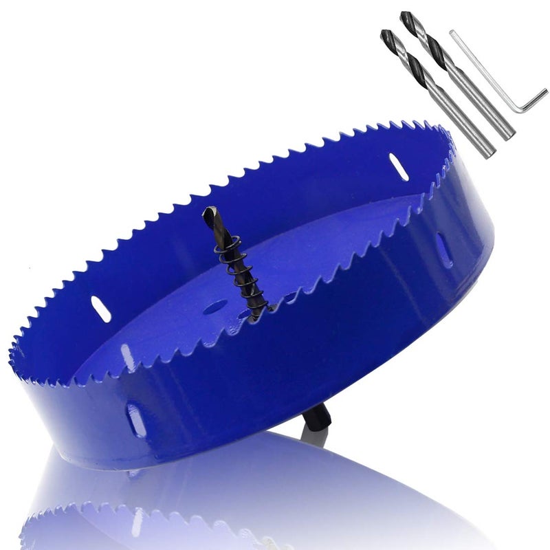 Luomorgo 7.1 inch 180mm Hole Saw  1 1/4 inch Cutting Depth HSS Bi-Metal Hole Cutter with Hex Shank Drill Bit Adapter for Wood Cornhole Boards Plastic Drywall Fiberboard - Image 1